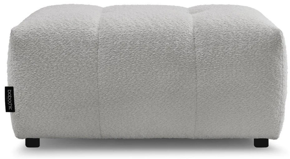 Poggiapiedi grigio chiaro con rivestimento in bouclé Roxelane – Bobochic Paris