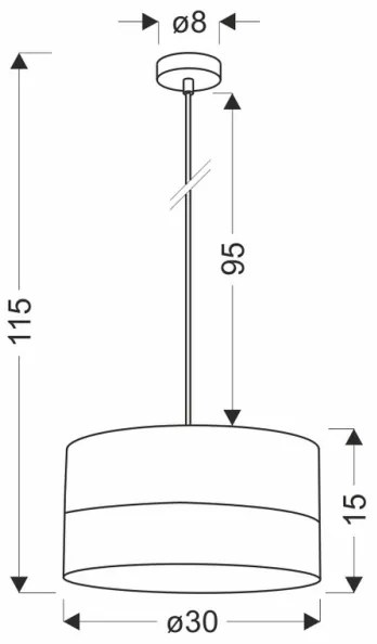 Lampadario a sospensione con filo PORTO 1xE27/60W/230V nero/marrone