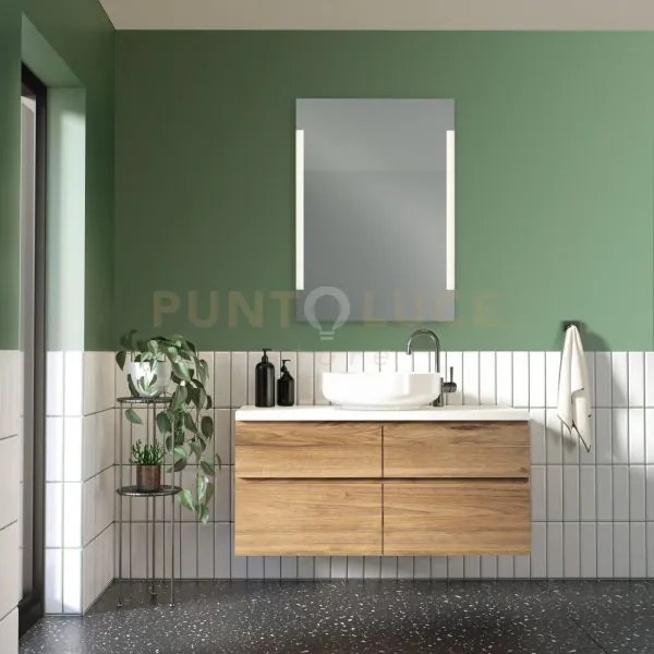 Lucia specchio da parete rettangolare retro-illuminato con interrut...