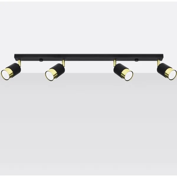 Sollux SL.1072 - Faretto NERO 4xGU10/40W/230V nero/oro