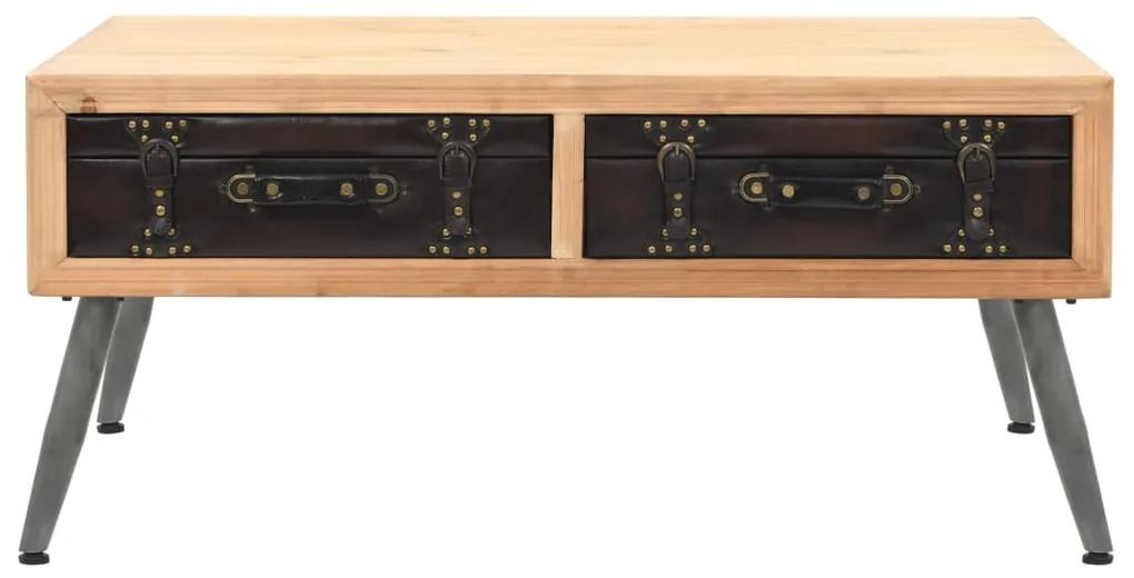 Tavolino da caffè in legno massello di abete 115x55x50 cm
