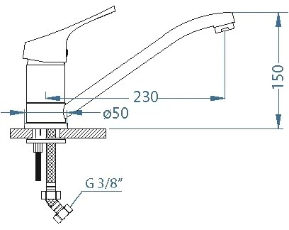 ALVEUS 1091137 - Rubinetto per lavello RIVIERA 15 cm cromo lucido