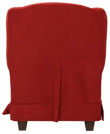 Poltrona imbottita in tessuto sfoderabile BERGERE BORDEAUX con pouf
