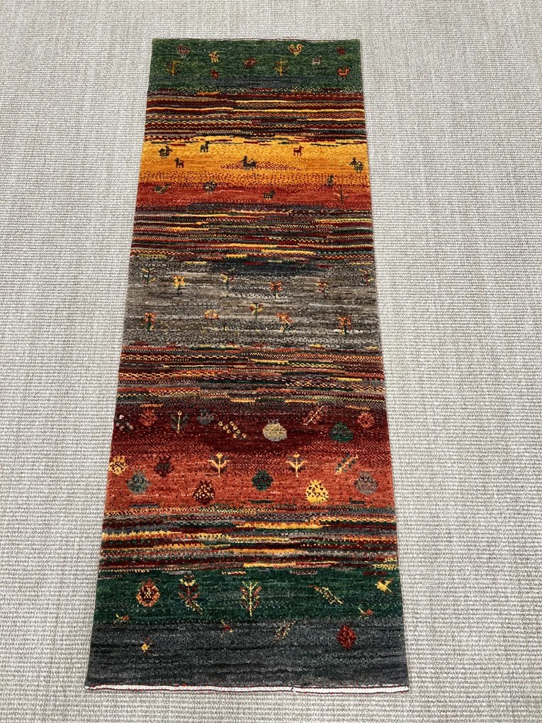 Loribaft Tappeto 60 x 160 Rosso (Iran) Annodato A Mano