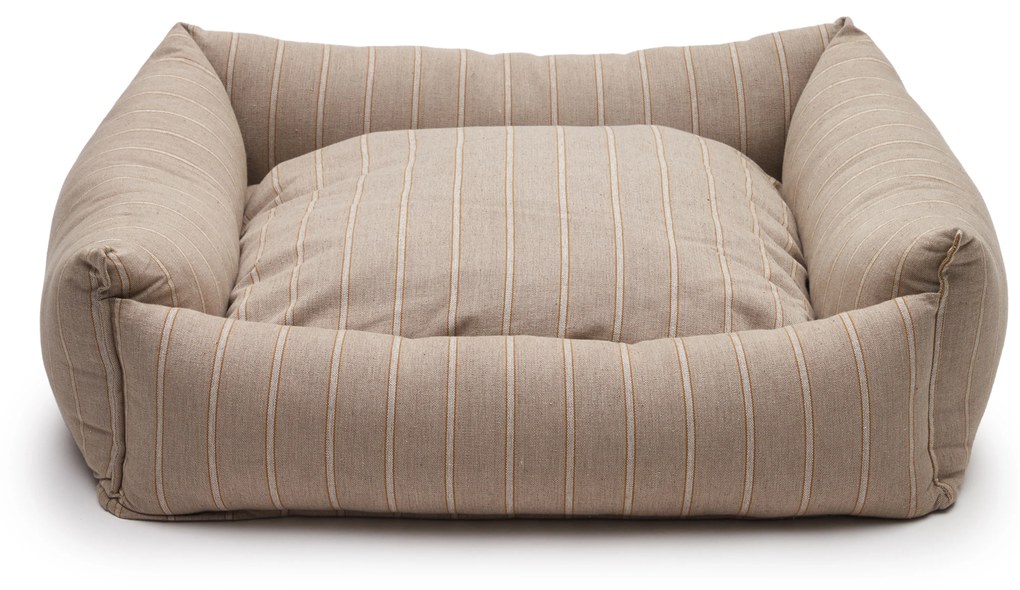 Kave Home - Cuccia grande Toby a righe e pelo marrone 75 x 75 cm