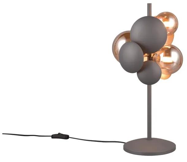 Lampada da tavolo con paralume in vetro grigio-oro (altezza 50 cm) Bubble - Trio Select