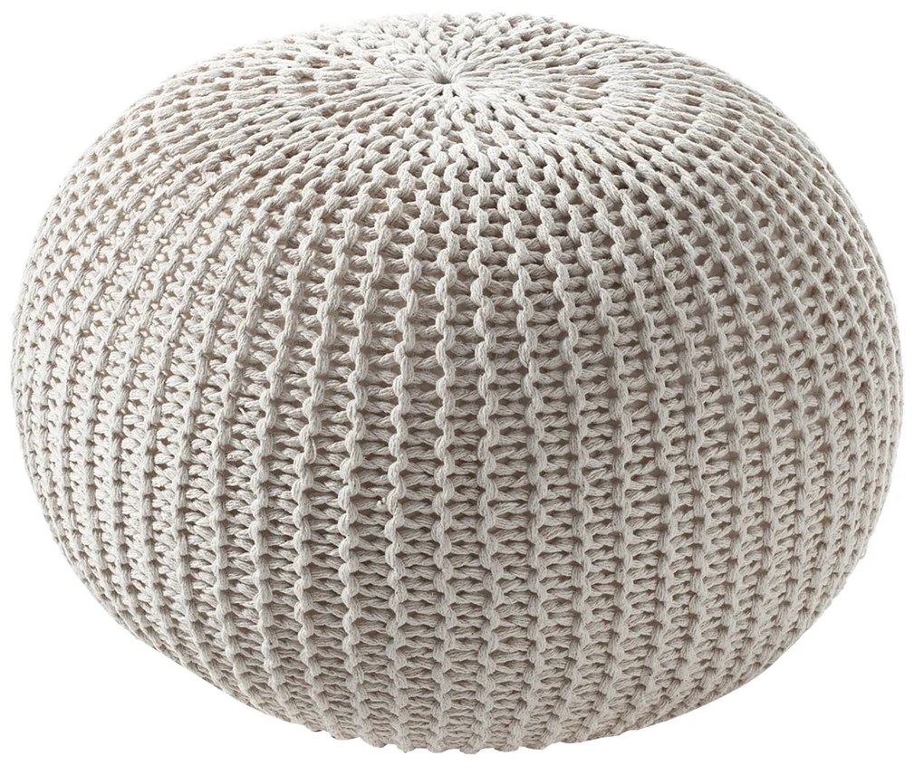 Pouf intrecciato 50x35x50 cm crema OresteLuchetta