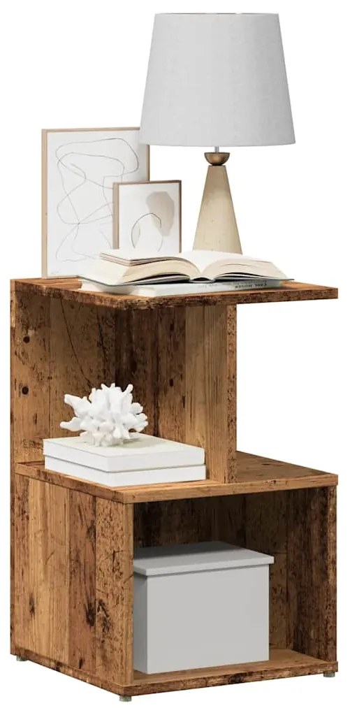 Comodino Legno Vecchio 35x35x55 Cm İn Legno Multistrato /