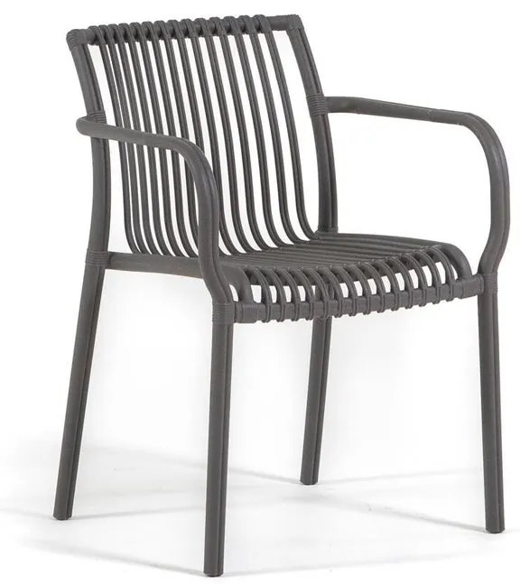 Sedia da giardino con braccioli Athena NEW GARDEN antracite, set da 6 pezzi