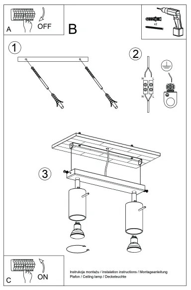 Sollux SL.1495 - Faretto RING 2xGU10/10W/230V color crema