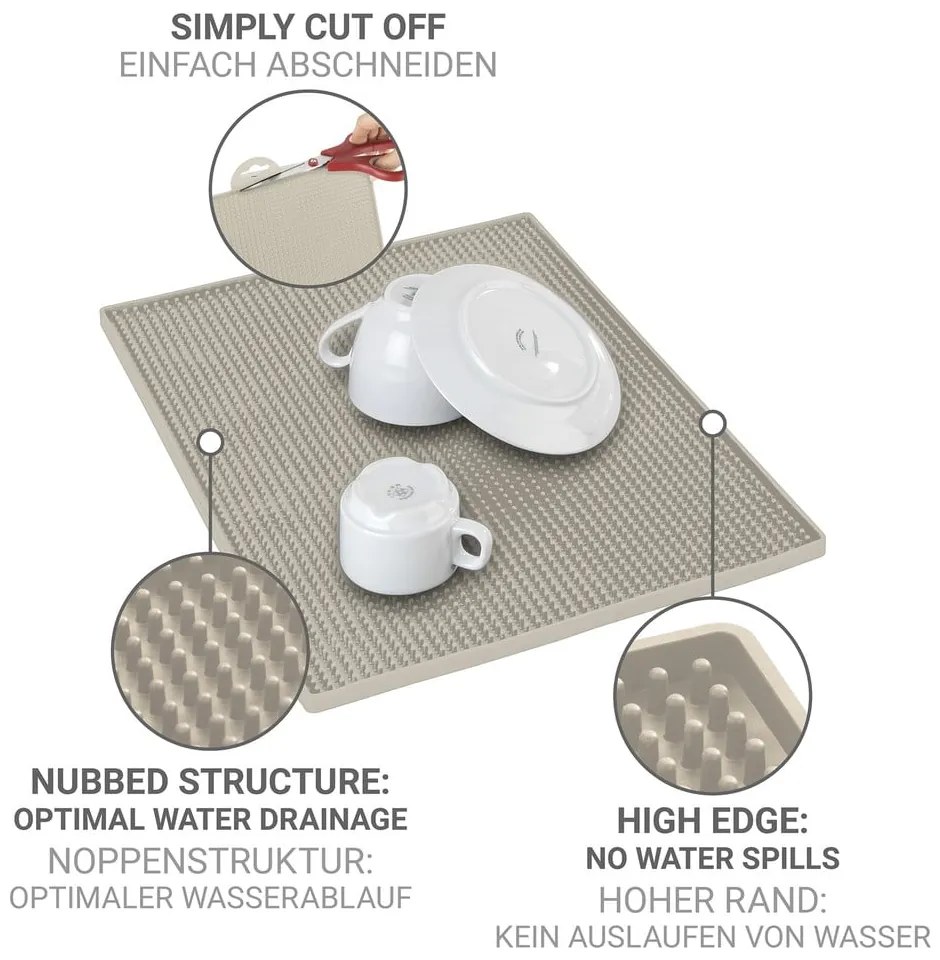 Tappetino scolapiatti beige in gomma 40x30 cm Maxi – Wenko