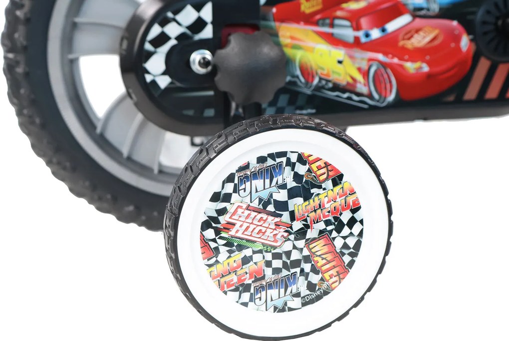 Bicicletta per Bambini 12" Disney Cars Freno Caliper e Stabilizzatori in Acciaio Hi-Ten Rosso...