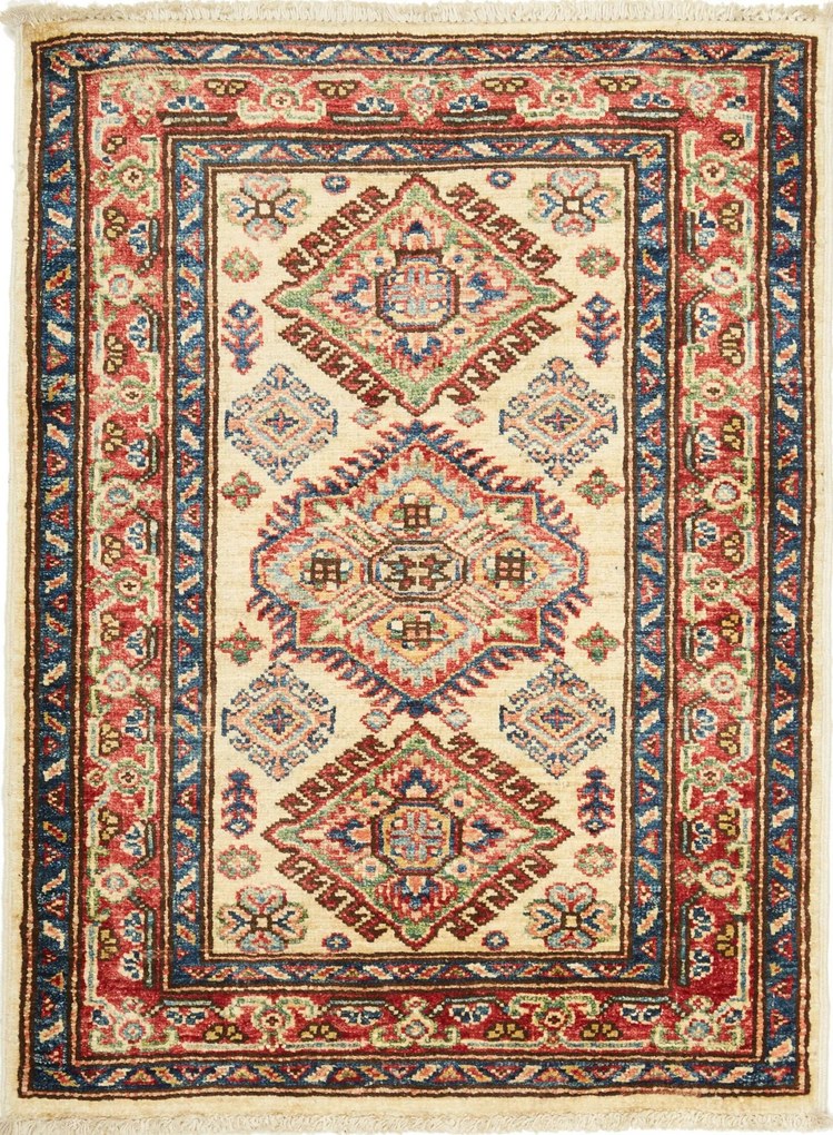 Kazak Tappeto 90x70 Rosso (Pakistan) Annodato A Mano