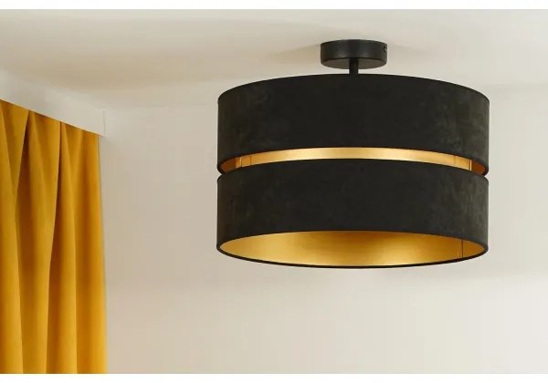 Duolla - Lampadario a plafone DUO 1xE27/15W/230V diametro 40 cm nero/oro