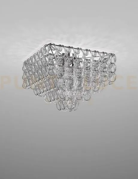 Giogali lampadadario a soffitto 65q cristallo quadrato trasparente ...