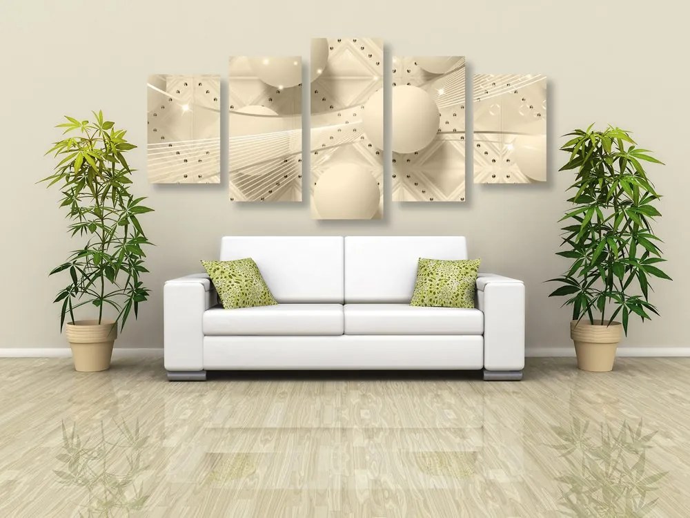 Quadri 5 pezzi – Lusso in seppia