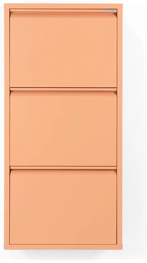 Scarpiera color salmone in metallo con ante ribaltabili 50x103x15 cm Billy – Spinder Design