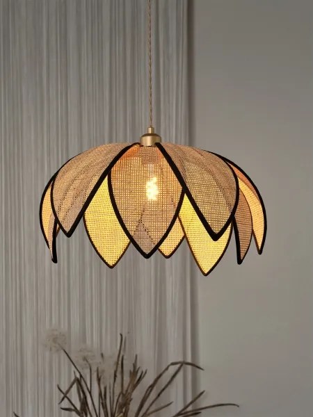 Osram - Lampadario sospeso con cavo DECOR RATTAN 1xE27/15W/230V Ø 48 cm beige/nero