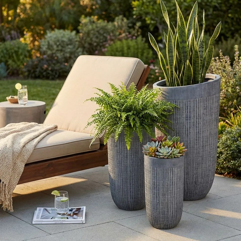 ALLORO - set di vasi in fibra sintetica