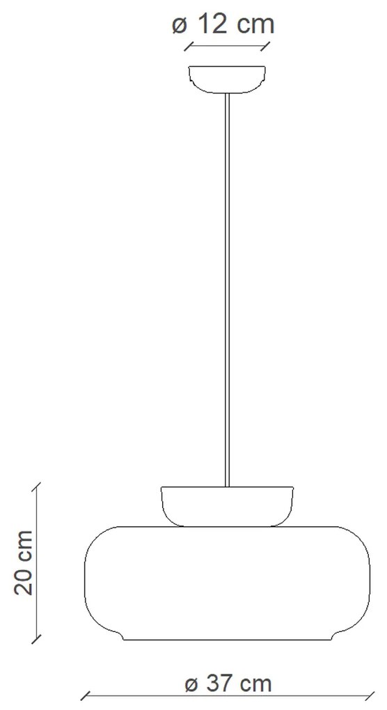 Sospensione Vintage Decò Maracana Vetro-Ceramica Bianco-Marrone 1 Luce E27
