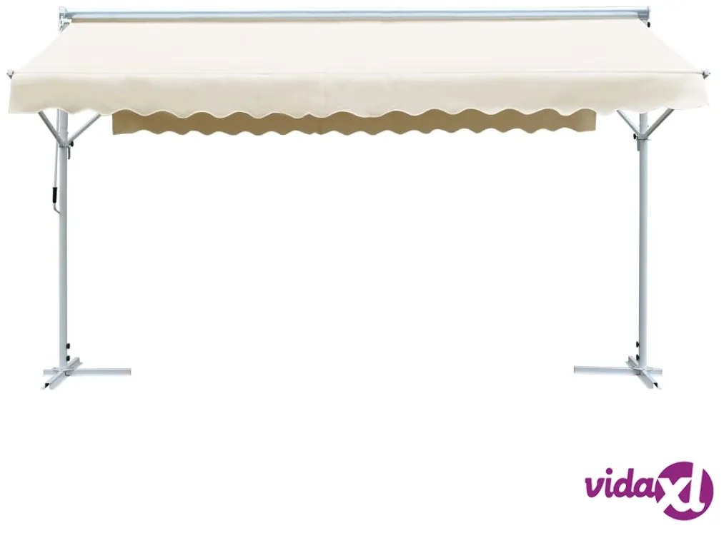 vidaXL Tenda Parasole con Piedistallo 500x300 cm Crema
