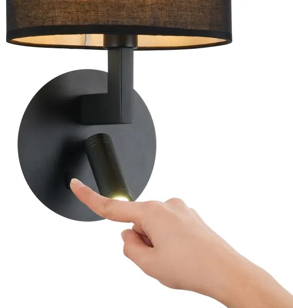 Brilagi - Lampada da parete LED DAYA 1xE14/40W/230V + LED/3W nera