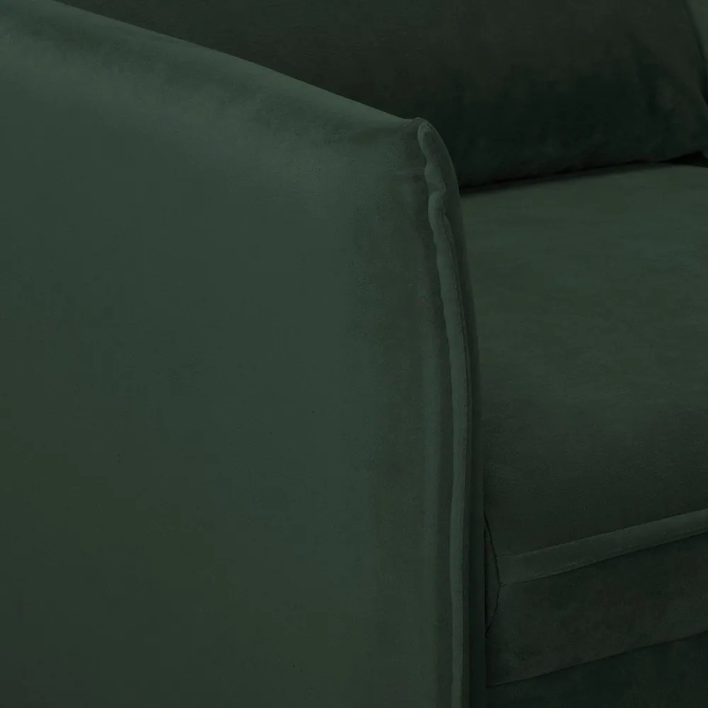 Divano verde scuro con rivestimento in velluto 138 cm Juli – Ropez