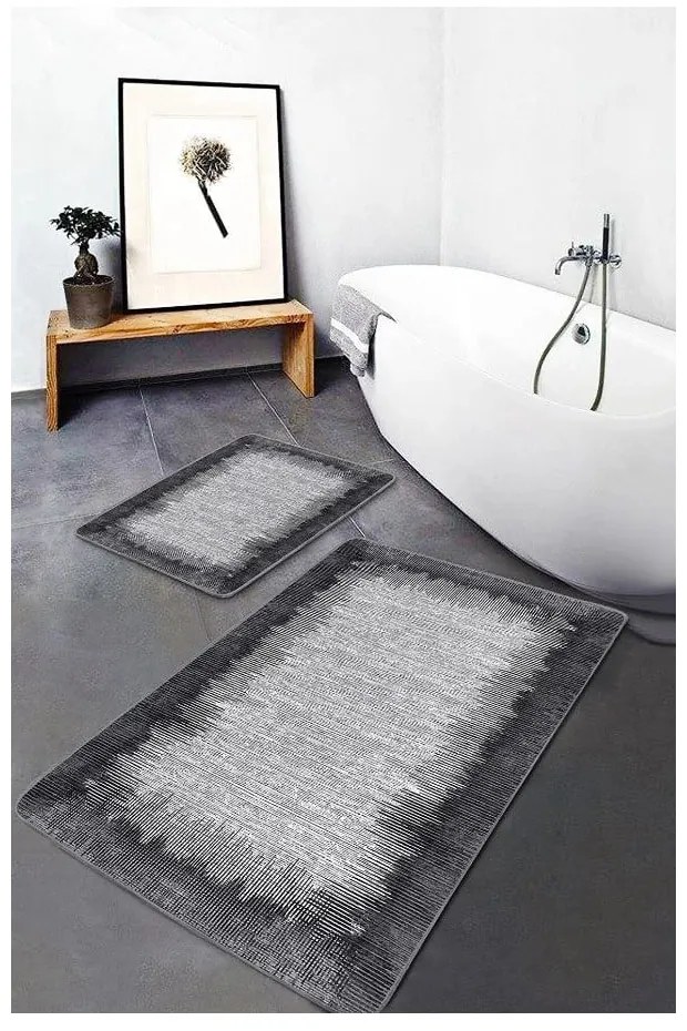 Tappetini da bagno grigio-nero in set di 2 pezzi 60x100 cm - Mila Home