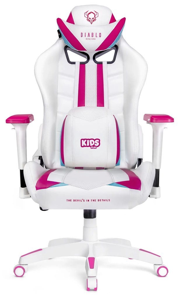 Sedia girevole da bambino Diablo X-Ray Kids Size: Bianco Rosa