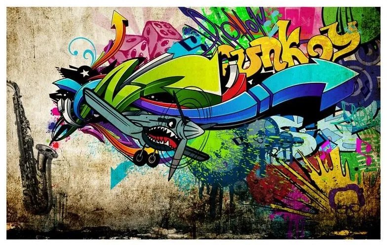 Carta da Parati Adesiva Graffiti Funky  Larghezza x Altezza Home decor 147x105