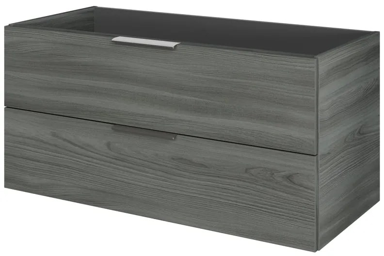 Mobile da bagno sospeso sotto lavabo L 99 x H 48 x P 45 cm grigio, 2 cassetti PELIPAL Madeo