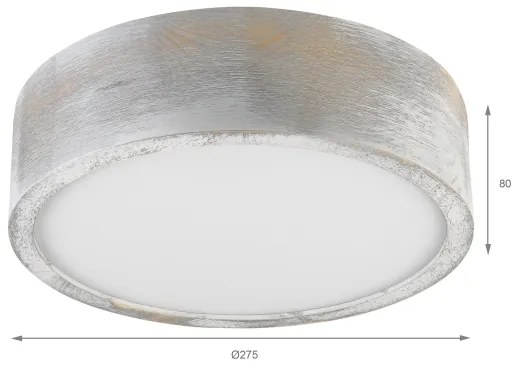 Brilagi - Plafoniera PINO 1xE27/15W/230V pino/argento diam. 27,5 cm