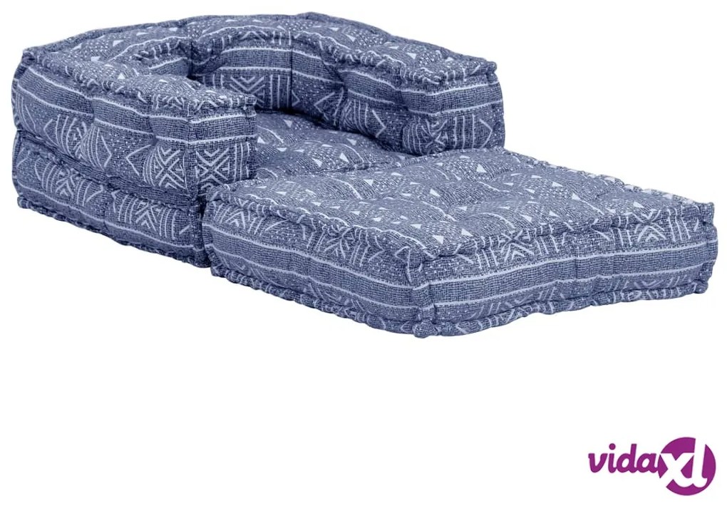 vidaXL Pouf Modulare Indaco in Tessuto