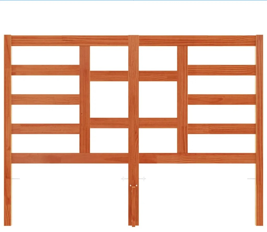 Testiera marrone cera 135 cm in legno massello di pino