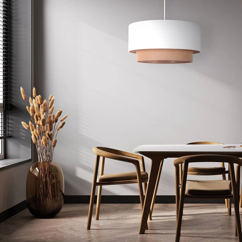 Duolla Lampada a sospensione Boho Ø 45 cm 1 luce bianco/juta