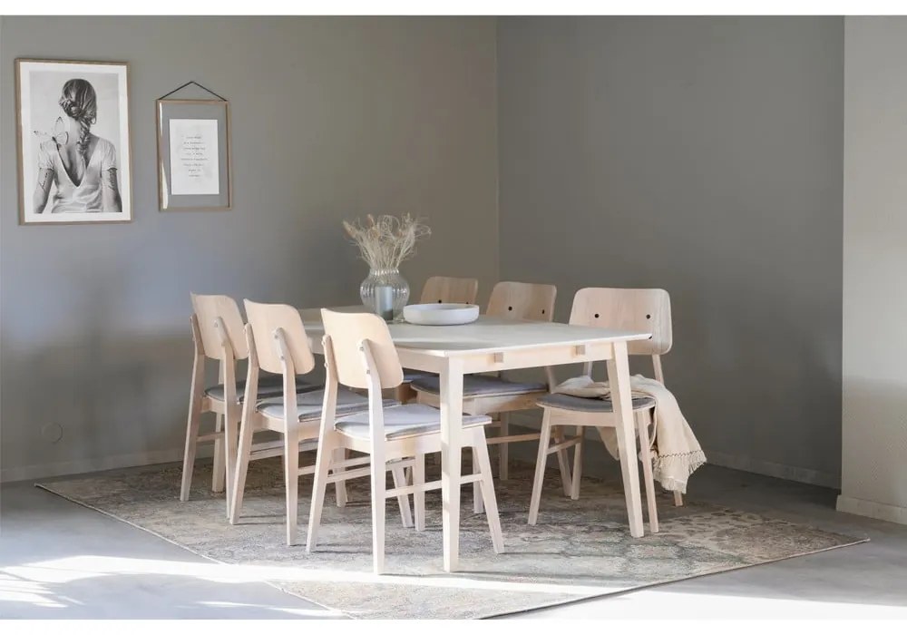 Sedia da pranzo marrone chiaro con seduta grigio chiaro Nagano - Rowico