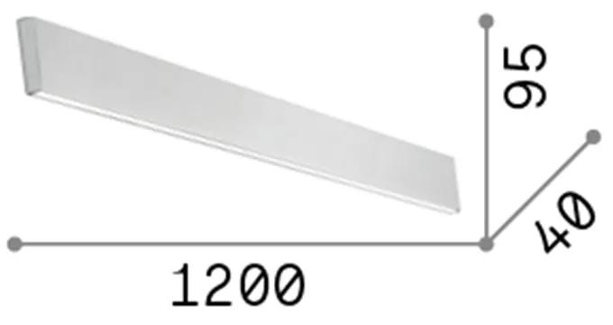 Applique Moderna Linus Alluminio Bianco Led 32W 3000K Luce Calda