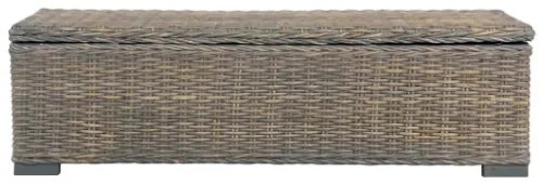 Scatola Portaoggetti 120 cm Grigia Rattan Kubu e Massello Mango