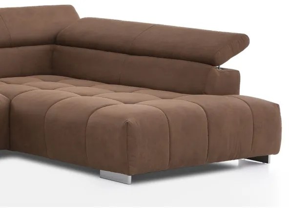 Divano angolare a U TROPEA, lato destro, marrone