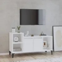 Mobile Porta TV Bianco Lucido 100x35x55 cm in Legno Multistrato cod mxl 27821