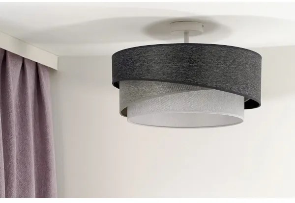 Duolla - Lampadario a plafone KOBO 1xE27/15W/230V diametro 45 cm grigio/bianco