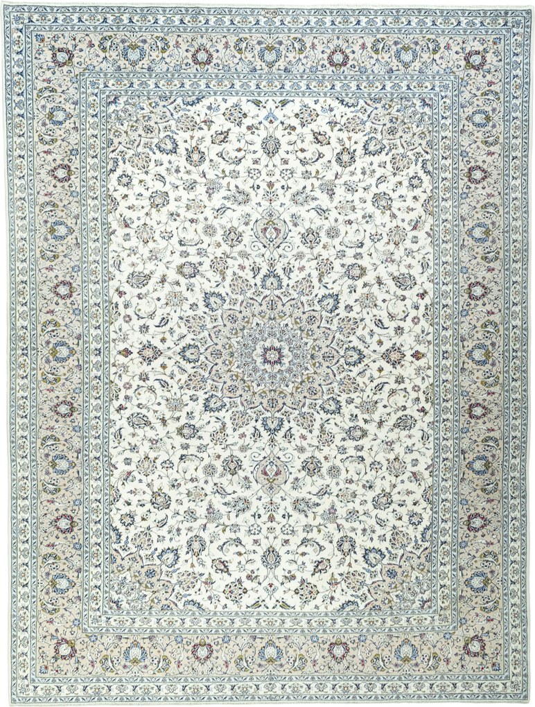 Kashan Tappeto 300x400 Beige (Iran) Annodato A Mano