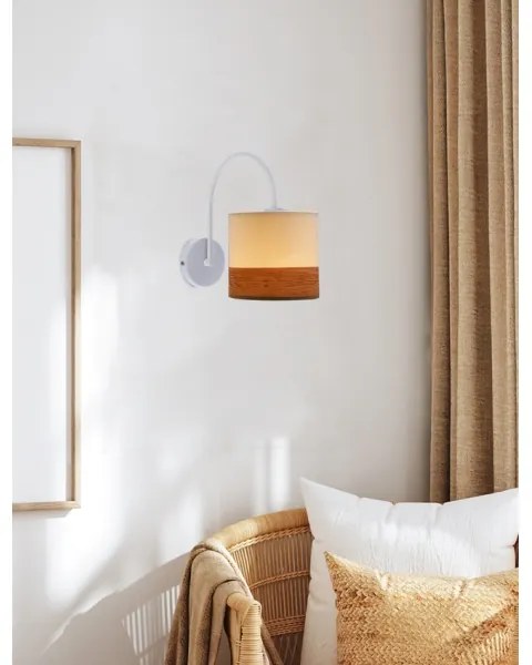 Applique BIANCO 1xE27/40W/230V bianco/marrone