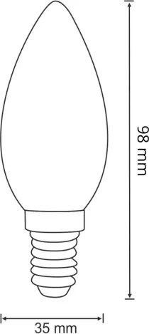 Lampadina LED FILAMENT C37 E14/2W/230V 3000K