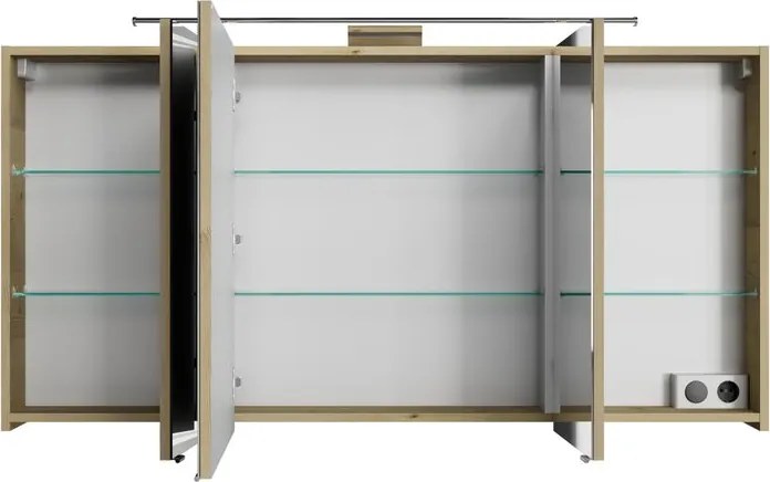 Specchio Contenitore Con Illuminazione Cassca PELIPAL legno caldo L 140 x H 70 x P 17 cm