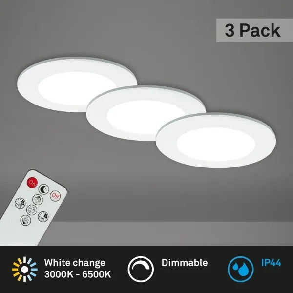 Briloner - SET 3x Lampada LED da incasso per bagni LED/4,8W/230V IP44 + +TC