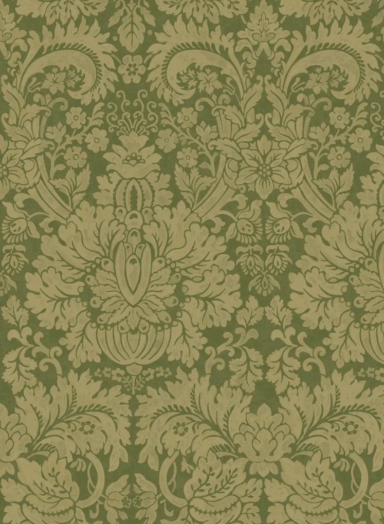 GP & J Baker Carta da parati Queen's Damask - Royal Green
