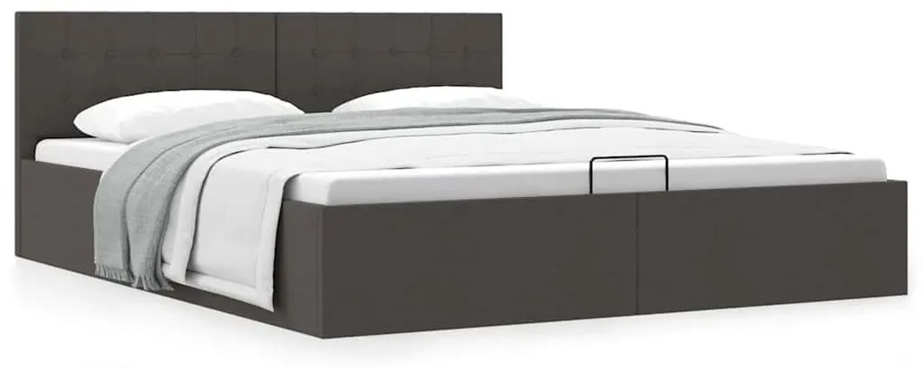 Giroletto Con Contenitore Grigio Scuro İn Tessuto 160x200 Cm /