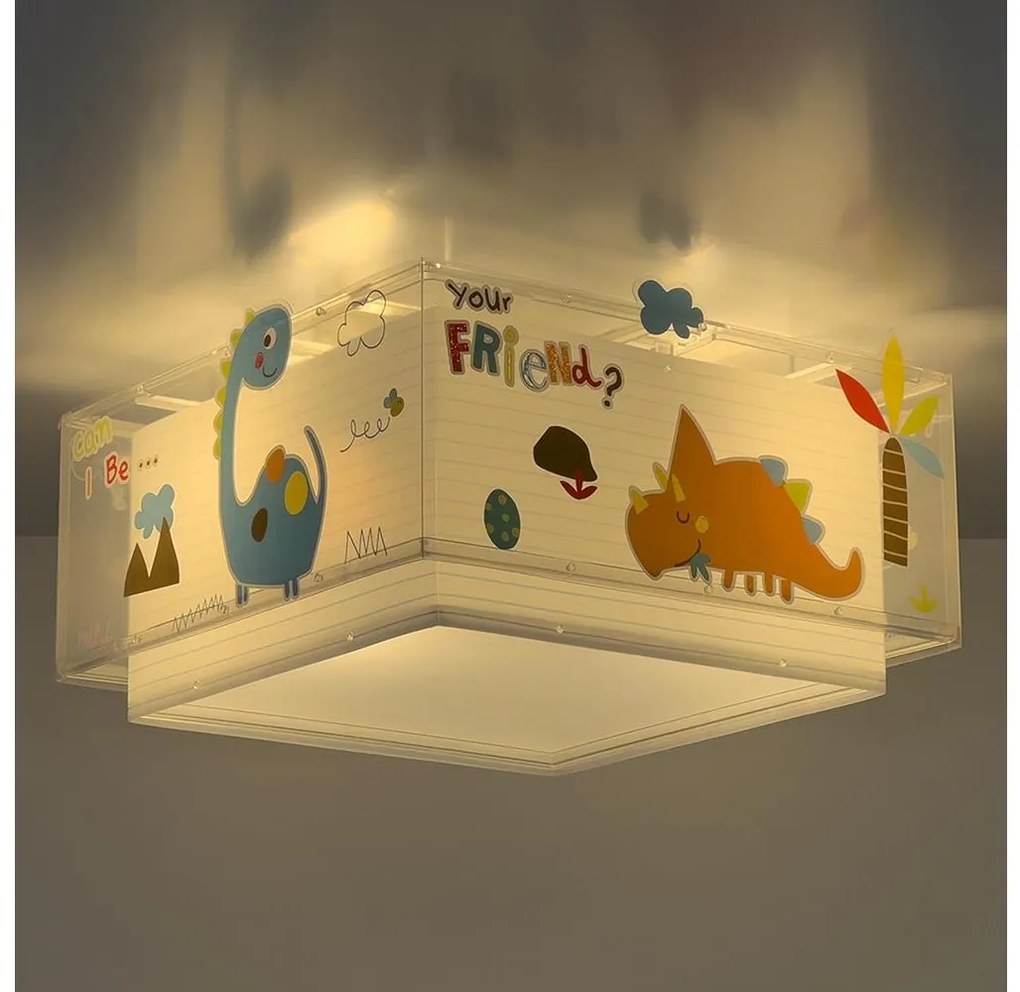 Dalber 73456 - Plafoniera per bambini DINOS 2xE27/60W/230V