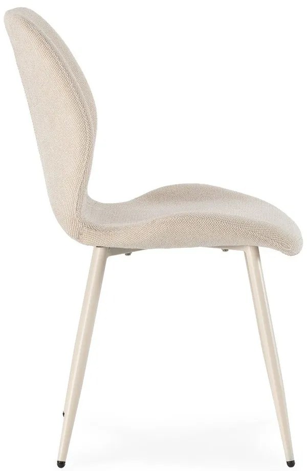 Sedie da pranzo in set color crema in imbottito 4 pz Ansu – Marckeric